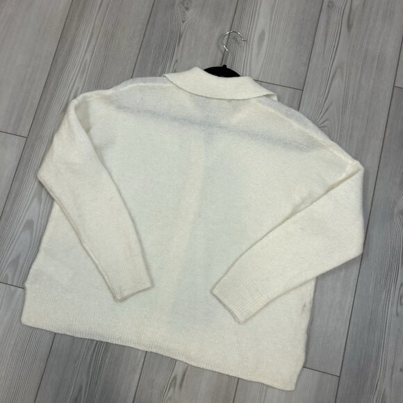 Madewell Women's Carrabelle Polo Cardigan Sweater Small NB396 Ivory - Picture 9 of 11